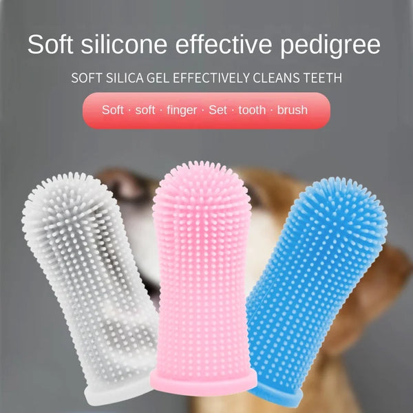 Dog Super Soft Pet Finger Toothbrush Teeth Cleaning