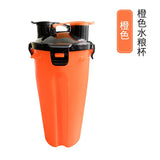 2 IN 1 Travel Water Bottle Collapsible Pet Food Container