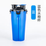 2 IN 1 Travel Water Bottle Collapsible Pet Food Container