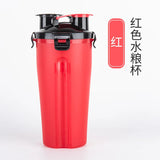 2 IN 1 Travel Water Bottle Collapsible Pet Food Container