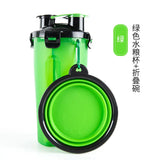 2 IN 1 Travel Water Bottle Collapsible Pet Food Container