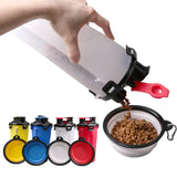 2 IN 1 Travel Water Bottle Collapsible Pet Food Container